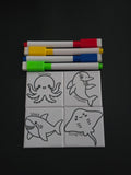 Sea Animals Dry Erase Coloring Magnets